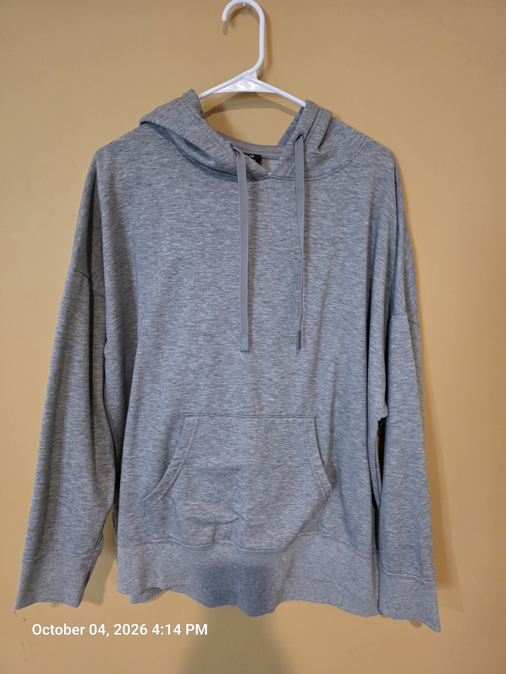 Women's Gray Hooded Pullover Sweatshirt